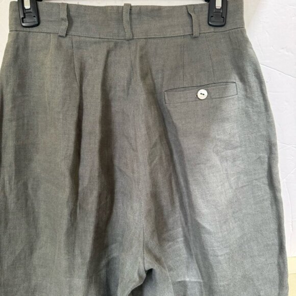 Liz Claiborne Vintage Linen High Waist Pants Cuffs Straight Tapered Leg Pockets - Picture 5 of 16